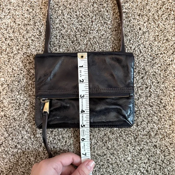 Hobo Bag Glade Crossbody Black Leather Adjustable Strap Multi Pocket - Picture 15 of 16